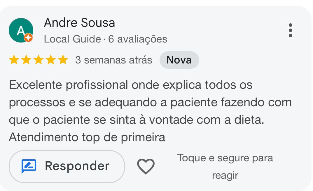 Avaliações de pacientes